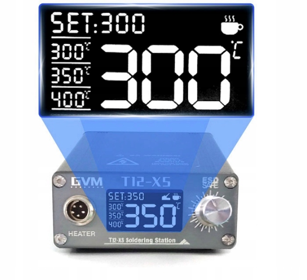 GVM T12-XS STACJA LUTOWNICZA LUTOWNICA NA GROTY T12 80-480°C 72W + GROT