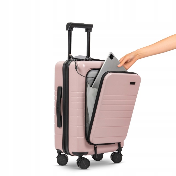 ETERNITIVE Walizka kabinowa, Port USB-C USB-A, Koła 360°, Poliwęglan & ABS