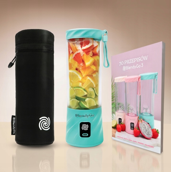 Blender bezprzewodowy BlendyGo 3 550ml USB Miętowy
