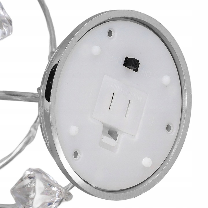 SREBRNA CHOINKA KRYSZTAŁOWA LED LAMPKA OZDOBA