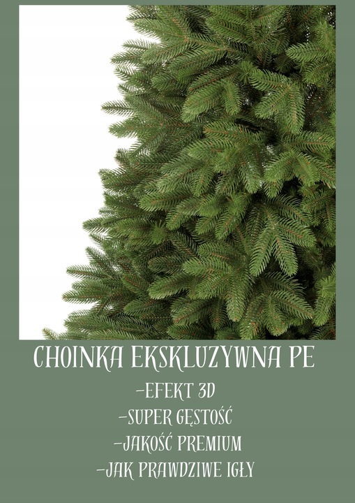 Choinka Ekskluzywna sztuczna Świerk 3D 100% PE 130 cm sylikonowa jak żywa