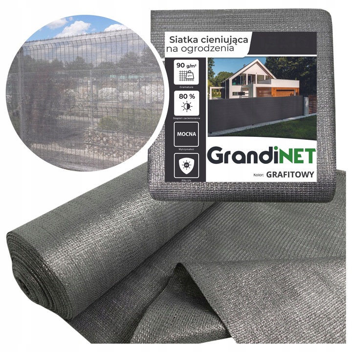 Siatka Maskująca Ogrodzenie Płot 1,5x15m Balkon Grafitowa Osłona Od Wiatru
