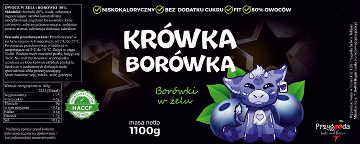 Frużelina FIT Borówka | Dżem bez Cukru Keto 80% PUSZKA XXL 1.1kg