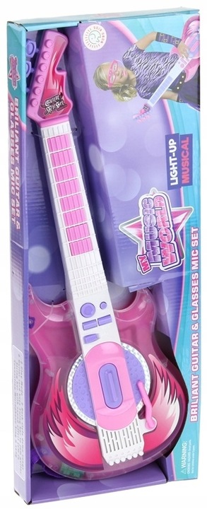 Gitara Rockowa Elektryczna Świecąca Okulary z Mikrofonem dla Dzieci