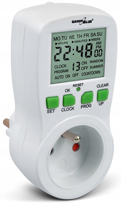 WYLACZNIK BOJLER PROGRAMATOR CZASOWY CYFROWY TIMER 3680W GreenBlue GB107