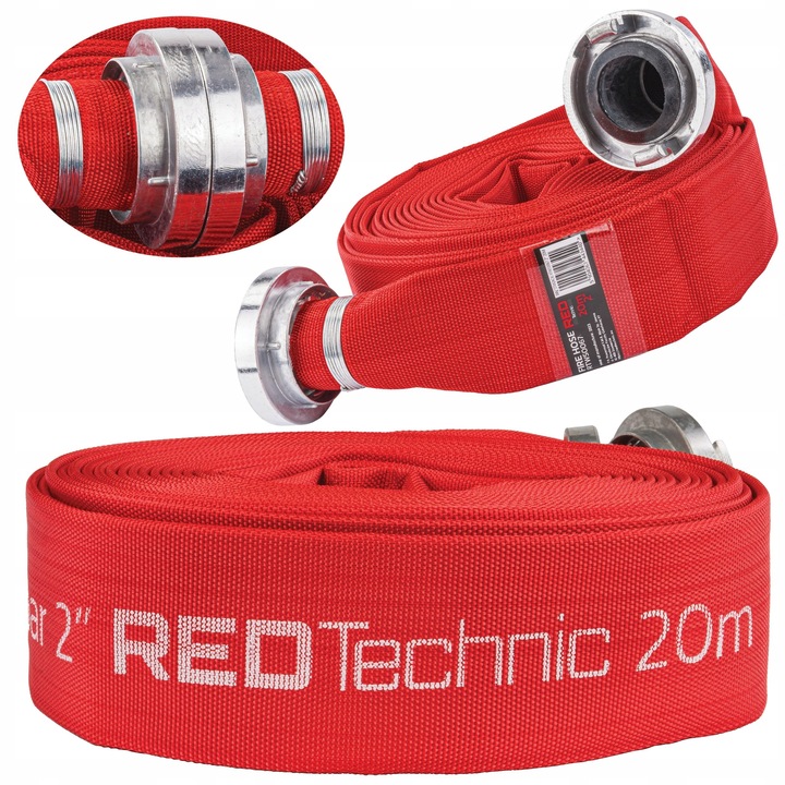 WĄŻ STRAŻACKI PARCIANY DO WODY SZAMBA SZYBKOZŁĄCZKA 2" 20 M 8 BAR