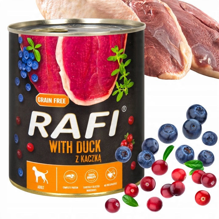 Karma mokra dla psa Dolina Noteci RAFI PREMIUM MIX smaków 24x800g