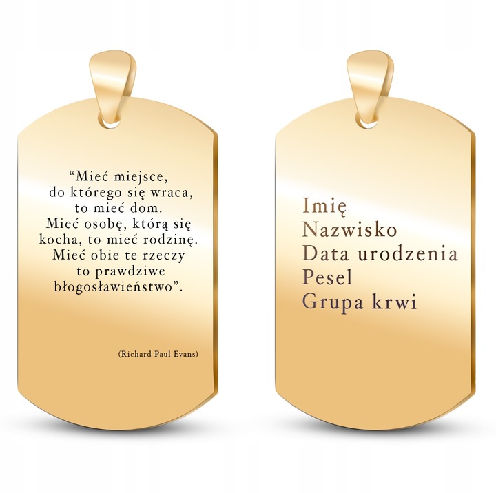 ZŁOTA ZAWIESZKA KLASYCZNY ZŁOTY NIEŚMIERTELNIK 585