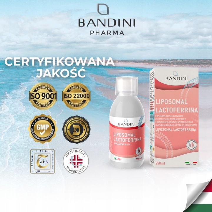 Bandini Liposomal LACTOFERRINA 200 Immuno Bioactive, Suplement diety 250 mL