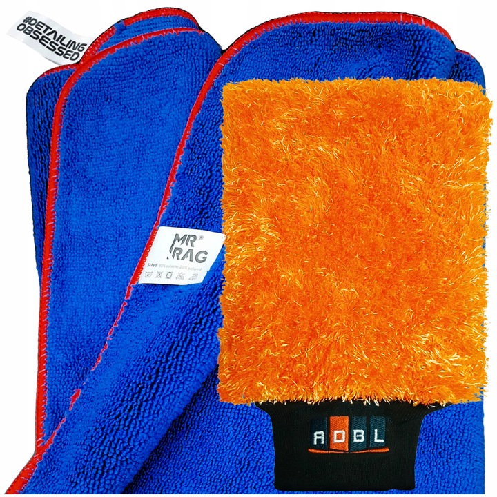 ZESTAW DO MYCIA AUTA rękawica z mikrofibry + ręcznik do osuszania lakieru