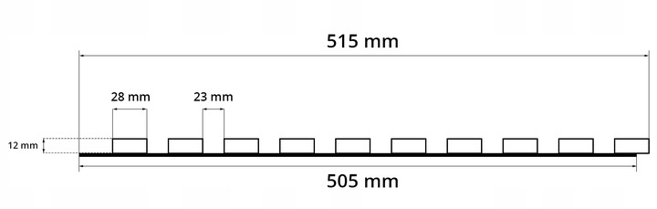 LAMELE NA PŁYCIE 51,5x275 CM ŚCIENNE PANELE AKUSTYCZNE DĄB NATURALNY WOTAN