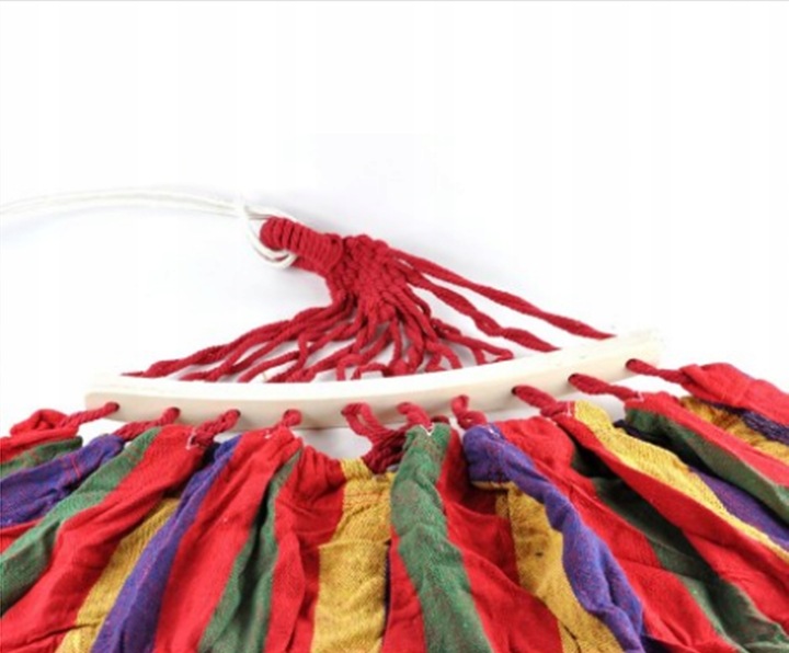 HAMAK OGRODOWY TURYSTYCZNY JEDNOOSOBOWY Z DRĄŻKIEM MOCNY 1 OSOBOWY 260x80CM