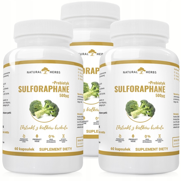 Sulforafan 500µg Ekstrakt z kiełków Brokułu 2x60k