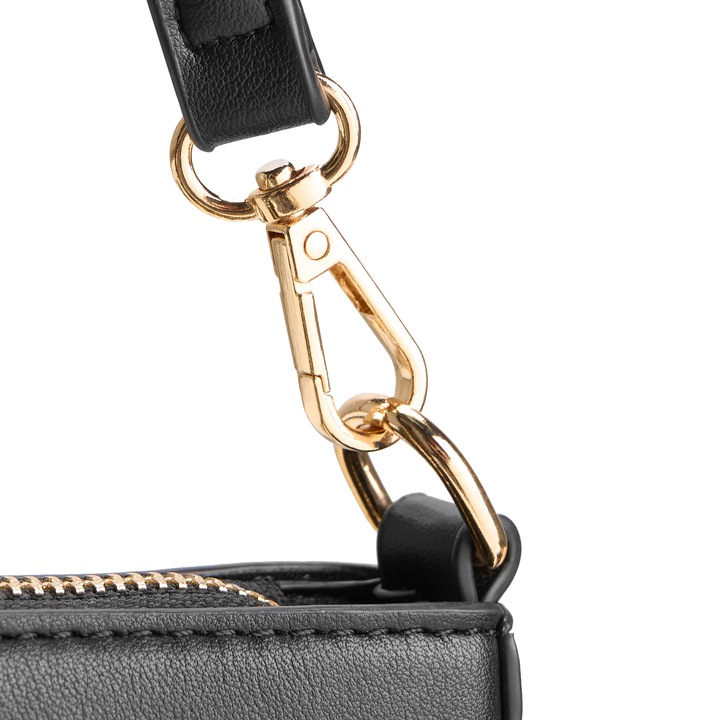 BETLEWSKI Mała torebka wizytowa kopertówka dwa paski wygodna sztywna