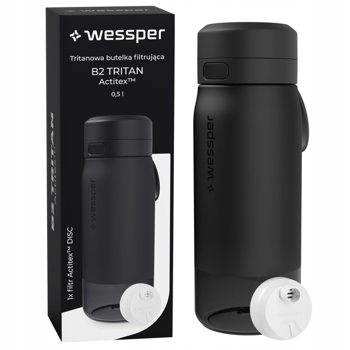 Butelka filtrująca bidon na wodę z filtrem TRITAN BPA FREE WESSPER B2 500ml