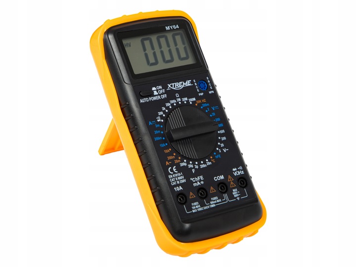 PROFESJONALNY MULTIMETR MIERNIK CYFROWY PRĄDU TEMPERATURY BATERIA SONDA LCD