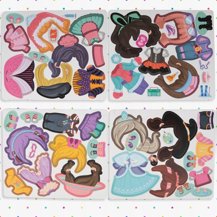 Książka układanka magnetyczna Lalka Ubieranie Dziewczynki Puzzle dla Dzieci