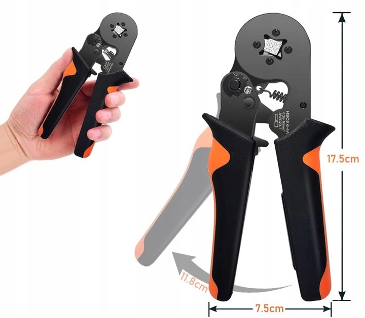 ZACISKARKA DO TULEJEK PRASKA KONEKTORÓW KOŃCÓWEK KABLI 1200 TULEJEK