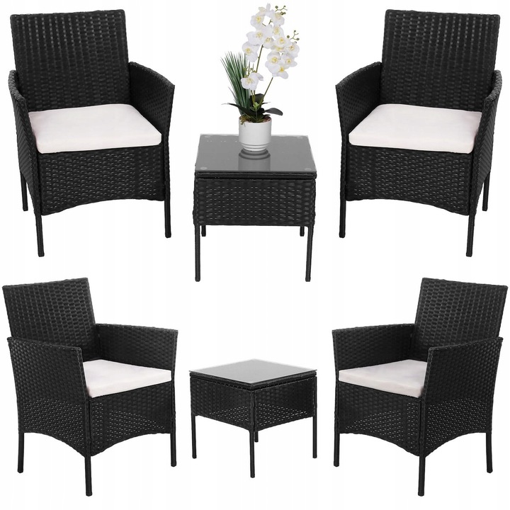 ZESTAW MEBLI OGRODOWYCH KOMPLET STOLIK FOTELE TECHNORATTAN NA TARAS BALKON