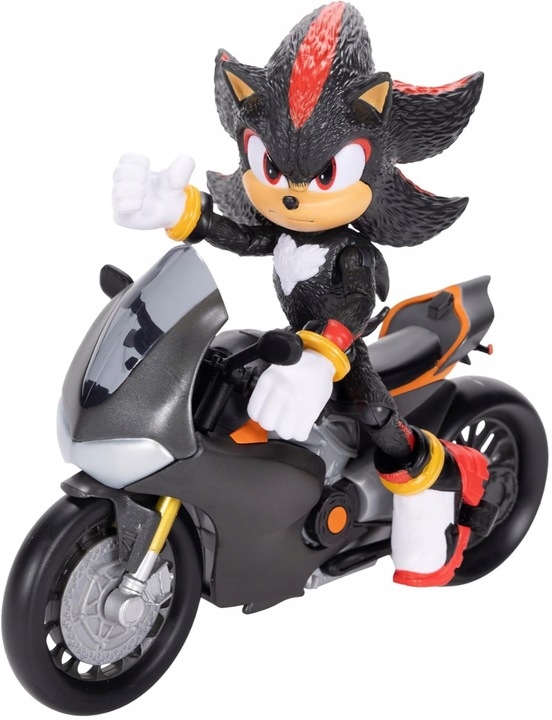 SONIC 3 THE HEDGEHOG FIGURKA SHADOW + CZARNY MOTOCYKL ZESTAW RUCHOME KOŁA