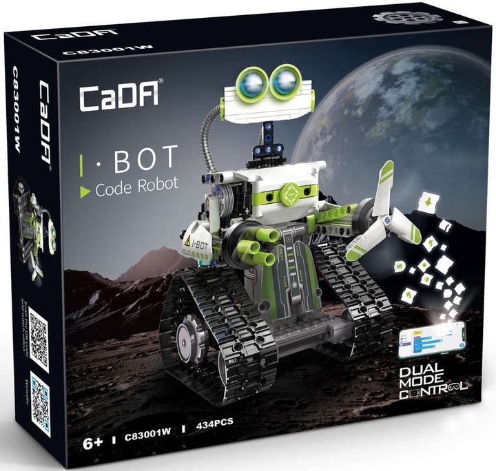 CADA KLOCKI TECHNIC ROBOT PROGRAMOWANY BOT 434EL. STEROWANY Z LED