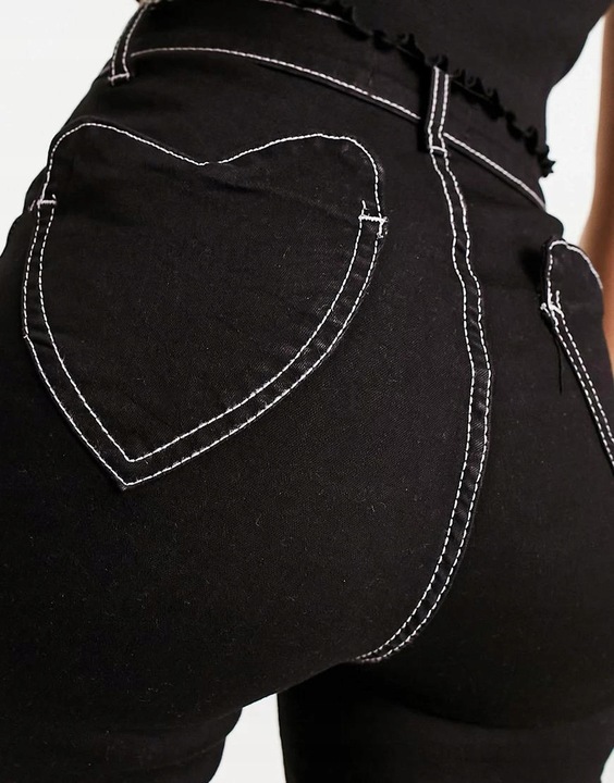 DON'T THINK TWICE SPODNIE WYSOKI STAN PRZESZYCIA KONTRAST ER2 NH2__XL