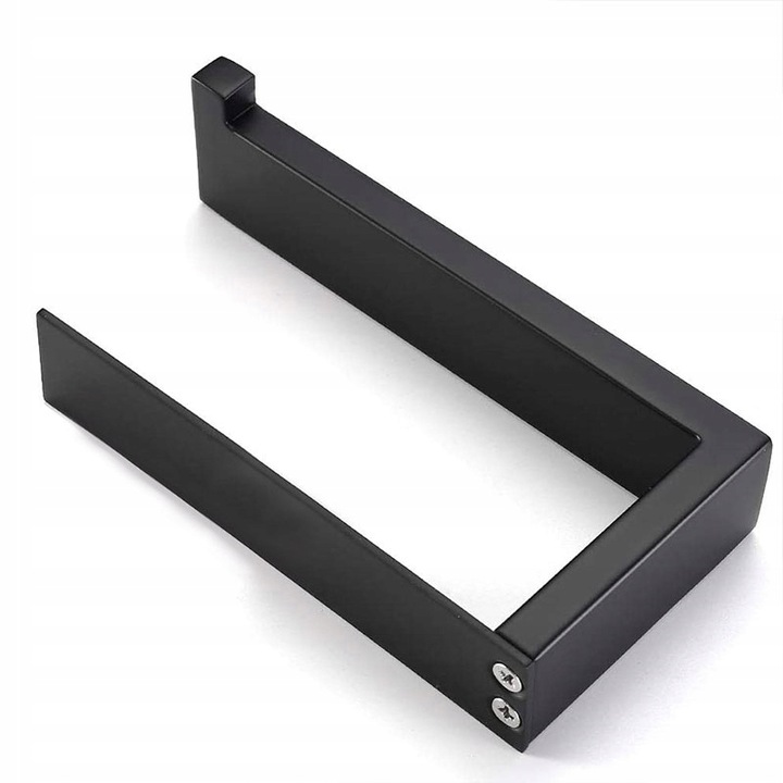 Uchwyt na papier toaletowy czarny samoprzylepny