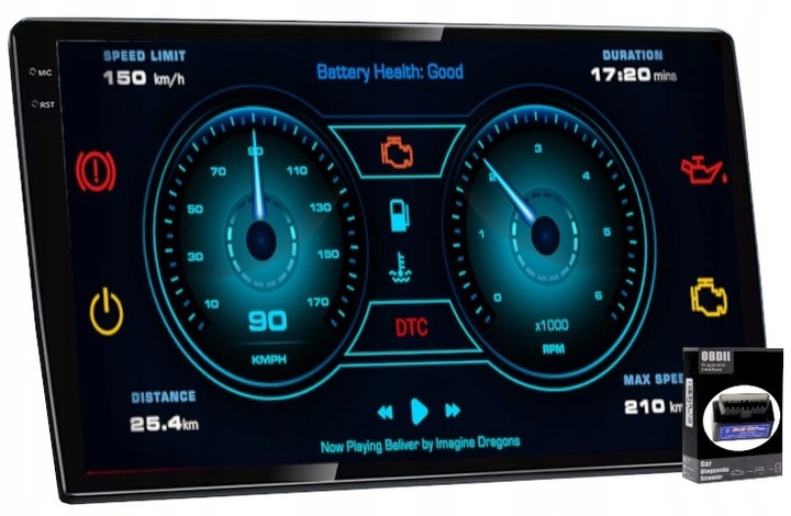 RADIO 10 CALI GPS 2 DIN BLUETOOTH ANDROID AUTO CARPLAY WIFI USB 4/62GB QLED