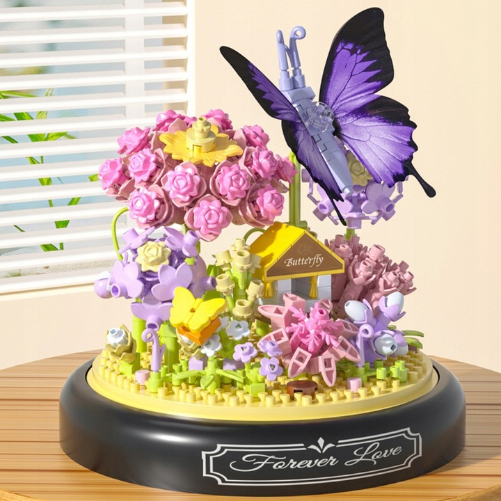 KLOCKI DO BUDOWANIA OGRODU ZESTAW MINIATUROWYCH KLOCKÓW Z MOTYLAMI PREZENT