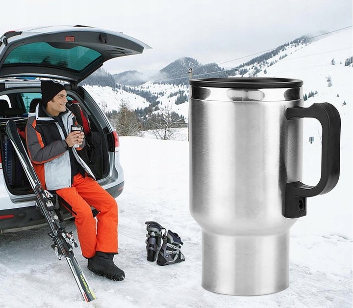 KUBEK TERMICZNY SAMOCHODOWY PODGRZEWANY 450ML
