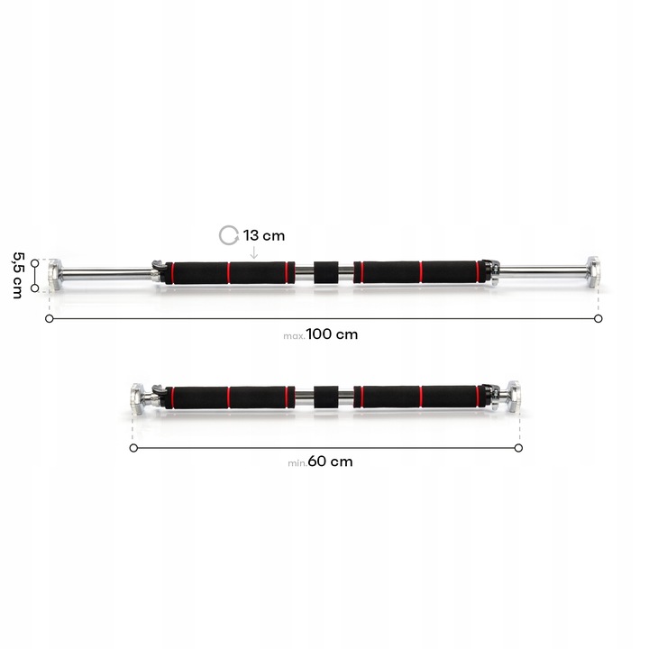 REGULOWANY DRĄŻEK ROZPOROWY METEOR 60-100 cm DO FUTRYNY udźwig do 100 kg