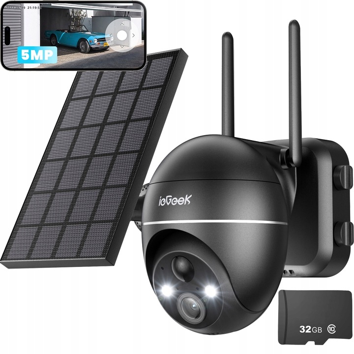 Kamera Solarna Zewnętrzna Obrotowa IP WiFi UHD 5MPx 1944P 4x Zoom 32GB