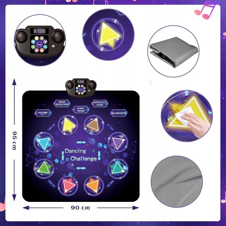 MATA DO TAŃCZENIA MUZYCZNA DLA DZIECI FUNKCJA BLUETOOTH ANTYPOŚLIZGOWY