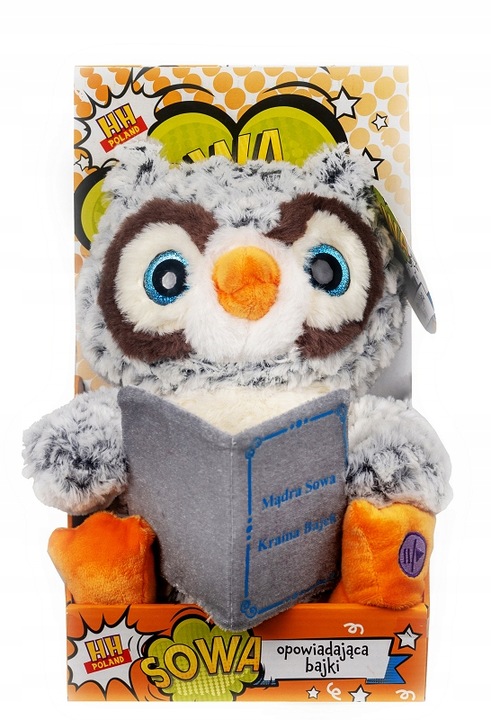 PLUSZOWA SOWA MASKOTKA INTERAKTYWNA MÓWI OPOWIADAJĄCA 3 BAJKI POLSKIE