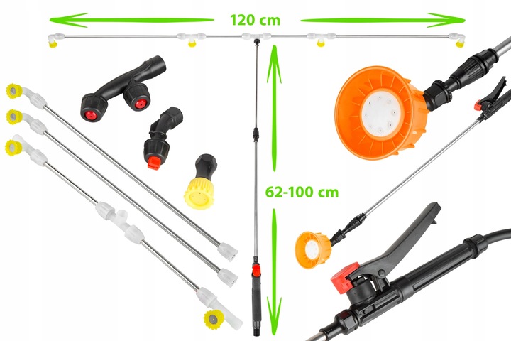 OPRYSKIWACZ AKUMULATOROWY LI-ION plecakowy 12L ciśnieniowy LANCE dysze