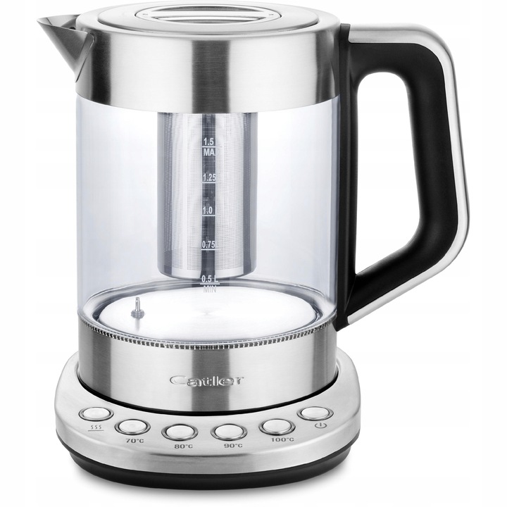 Czajnik Elektryczny Szklany z Podstawą Catler KE510 Poj 1,5L LED 2200W