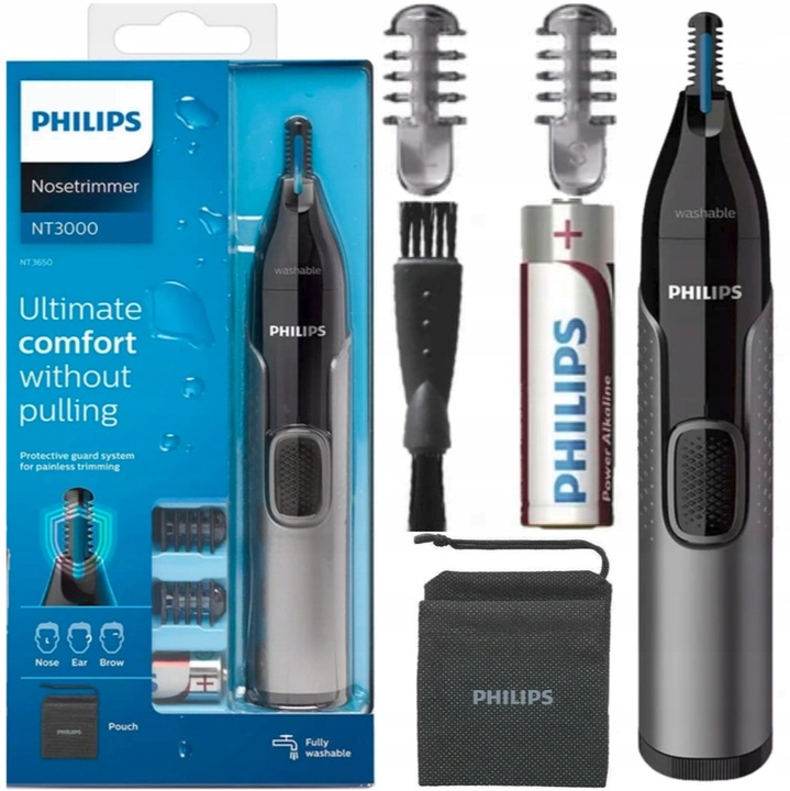 TRYMER GOLARKA PHILIPS DO NOSA BRWI USZU PHILIPS MASZYNKA DO GOLENIA + ETUI