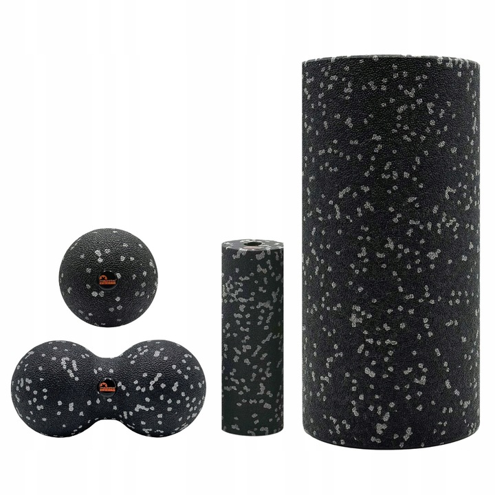 Zestaw do masażu ciała EPP 4w1 Roller Wałek Piłka Duoball dla sportowców