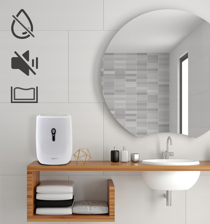 Pochłaniacz wilgoci osuszacz powietrza HEVA DUX cichy wydajny 800 ml LED