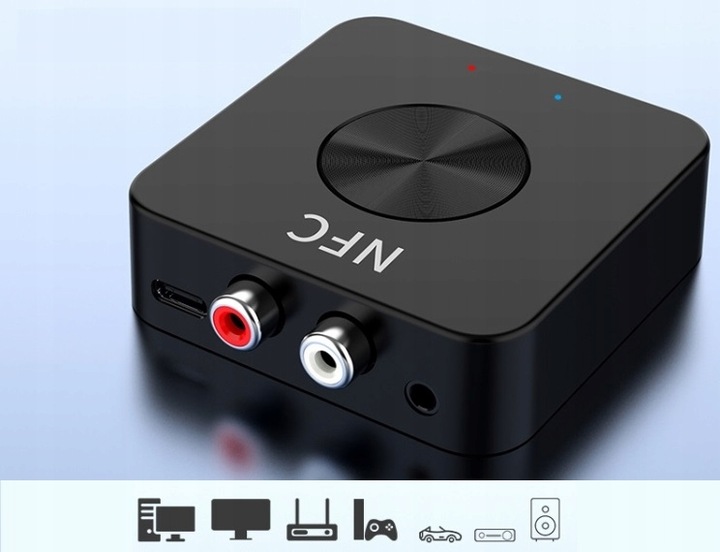 ADAPTER NADAJNIK ODBIORNIK BLUETOOTH NFC AUX RCA