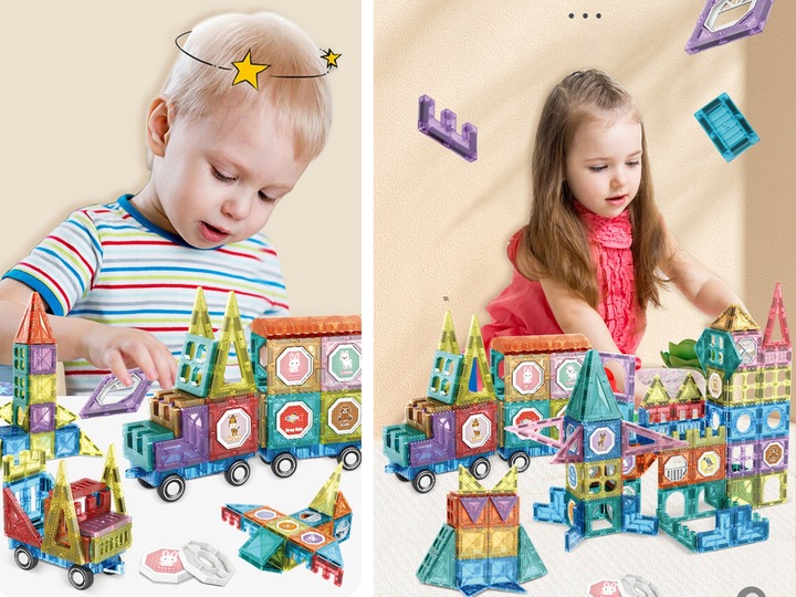51w1 Zestaw Klocków Edukacyjne Klocki Magnetyczne Sensoryczne Panele Figury