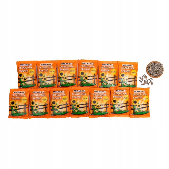 SŁONECZNIK PRAŻONY TURECKI MIRASOL 80G SOLONY 13 SZTUK