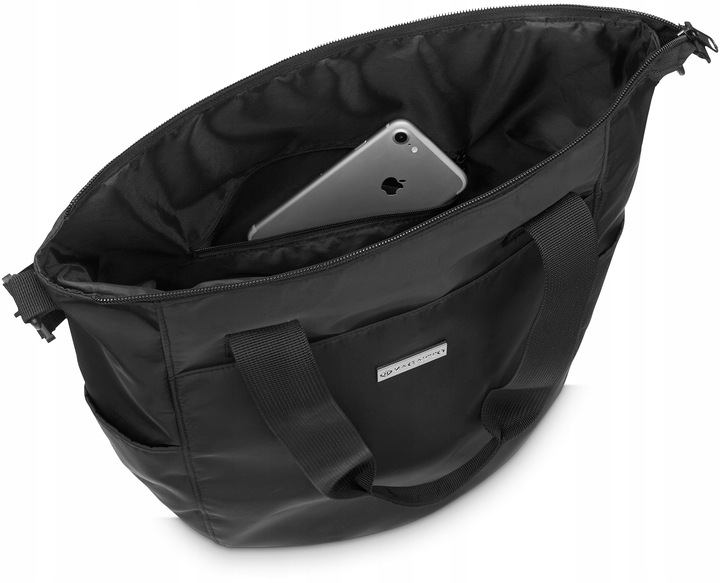 Torebka damska shopper czarna pojemna torba damska na ramię miejska ZAGATTO