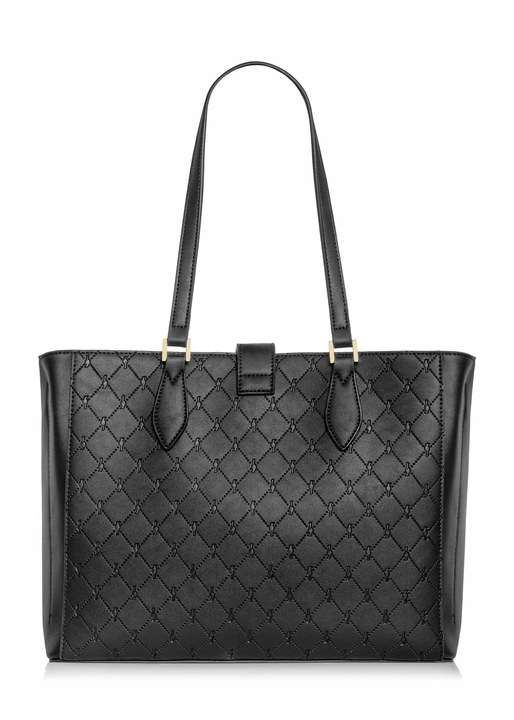 OCHNIK Czarna torebka damska z monogramem TOREC-0831A-98(Z25)