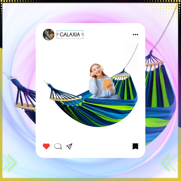 HAMAK OGRODOWY DWUOSOBOWY XXL 260x150 2 Osobowy Turystyczny Z DRĄŻKIEM DUŻY