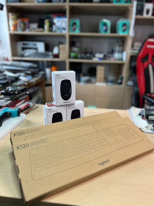 Zestaw Logitech MK120 USB klawiatura K120 mysz B100 przewodowa komputera