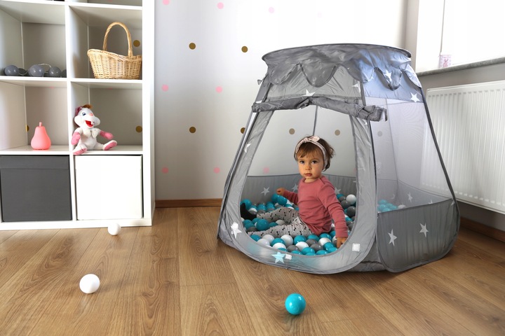 NAMIOT SUCHY BASEN ZAMEK z piłkami kulki 100 szt