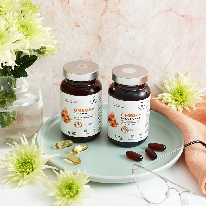 Omega+ Witamina D3 2000 IU + K2, kapsułki softgel 60 szt. Aura Herbals
