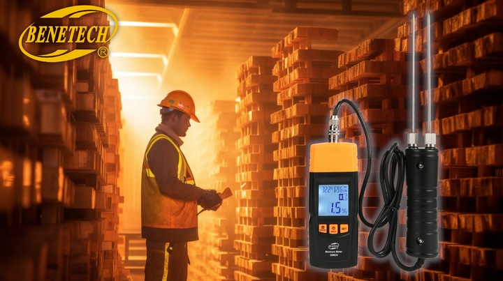 Wilgotnościomierz Miernik Wilgotności do Drewna + Sonda 147cm, Dokładny