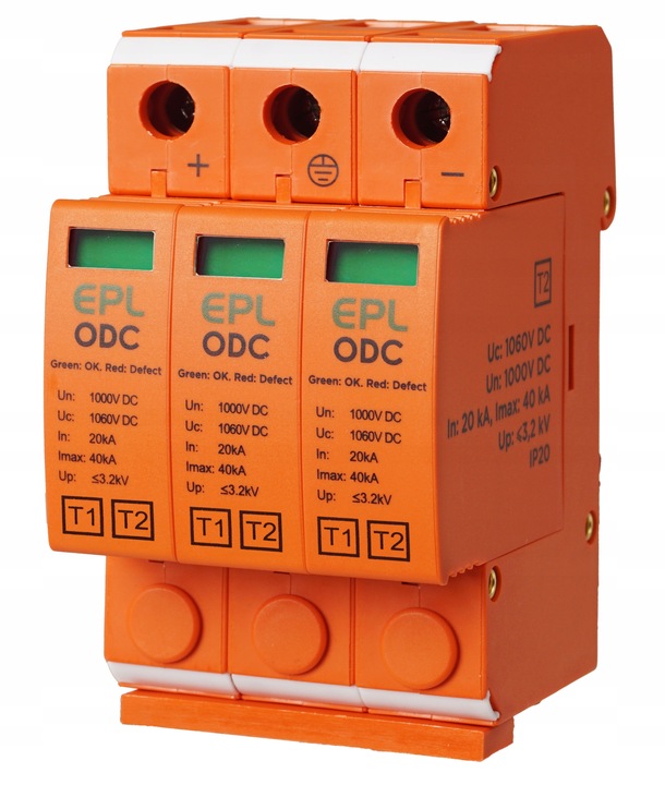 OGRANICZNIK OCHRONNIK PRZEPIĘĆ PRZEPIĘCIOWY FOTOWOLTAIKA 1000V DC 3P B+C